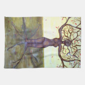 "Verwurzelte" Baum-Göttin-Fantasie-Kunst Küchentuch (Horizontal)
