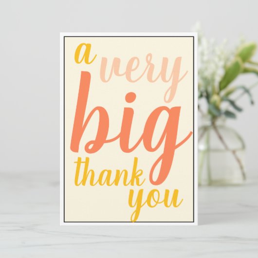 Very Big Thank You Boss oder Staff Apprection Dankeskarte (Stehend Vorderseite)