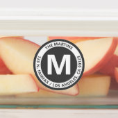 Very Bold Modern Grey & White Monogram & Text Etiketten (Befestigt)