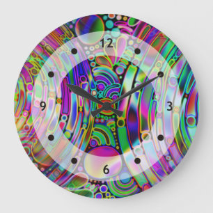 Very colorfully abstract forms art 1 große wanduhr