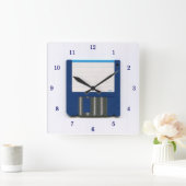 Very Cool Floppy Disk Wall Clock Quadratische Wanduhr (Zuhause)