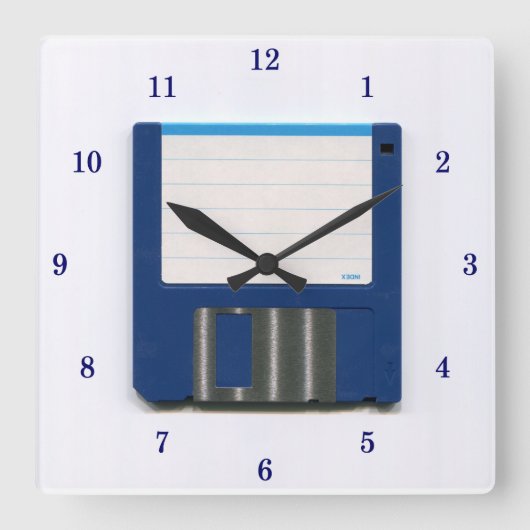 Very Cool Floppy Disk Wall Clock Quadratische Wanduhr (Vorderseite)
