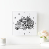 Very Cool Log Hauler Wall Clock Quadratische Wanduhr (Zuhause)
