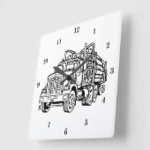 Very Cool Log Hauler Wall Clock Quadratische Wanduhr (Winkel)