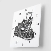 Very Cool Vintage Train Wall Clock Quadratische Wanduhr (Winkel)
