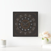 Very Cool Zodiac Wall Clock Quadratische Wanduhr (Zuhause)