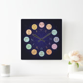 Very Cool Zodiac Wall Clock Quadratische Wanduhr (Zuhause)
