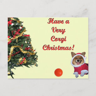 Very Corgi Christmas-Mercy Yellow Postcard Feiertagspostkarte