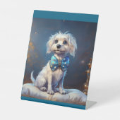 Very Cute Lil Doggie With Blue Bow Tie Sockelschild (Vorderseite)