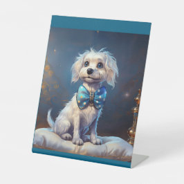 Very Cute Lil Doggie With Blue Bow Tie Sockelschild