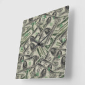 Very Fun 1000 Dollar Bills Quadratische Wanduhr (Winkel)