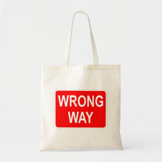 Very Fun Classic Wrong Way Sign Tote Bag Tragetasche (Vorne)