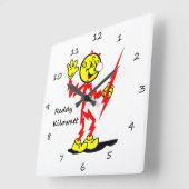 Very Fun Reddy Kilowatt Wall Clock Quadratische Wanduhr (Winkel)