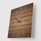 Very Fun Simulated Wood Plank Wall Clock Quadratische Wanduhr (Winkel)