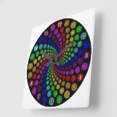 Very Fun Vortex Wall Clock Quadratische Wanduhr (Winkel)