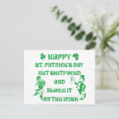 Very Funny Adult St. Patrick's Day Postkarte (Stehend Vorderseite)