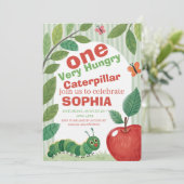 Very Hungry Caterpillar Birthday Einladung (Stehend Vorderseite)