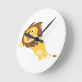 Very Hungry Cute Cartoon Lion Wall Clock Runde Wanduhr (Winkel)
