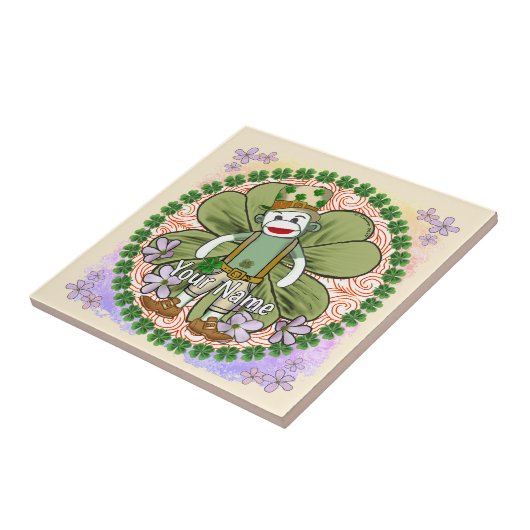 Very Irish Sock Monkey Fliese (Seite)