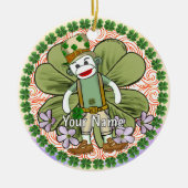 Very Irish Sock Monkey Keramik Ornament (Vorne)