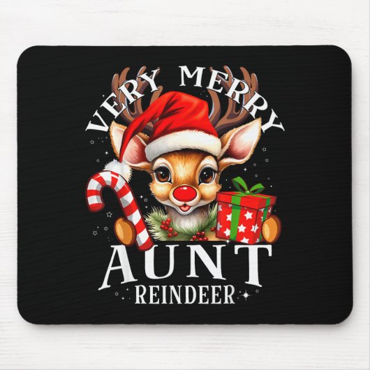 Very Merry Aunt Reindeer Matching Christmas Mousepad (Vorne)