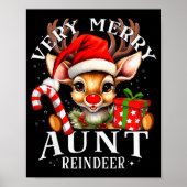 Very Merry Aunt Reindeer Matching Christmas Poster (Vorne)