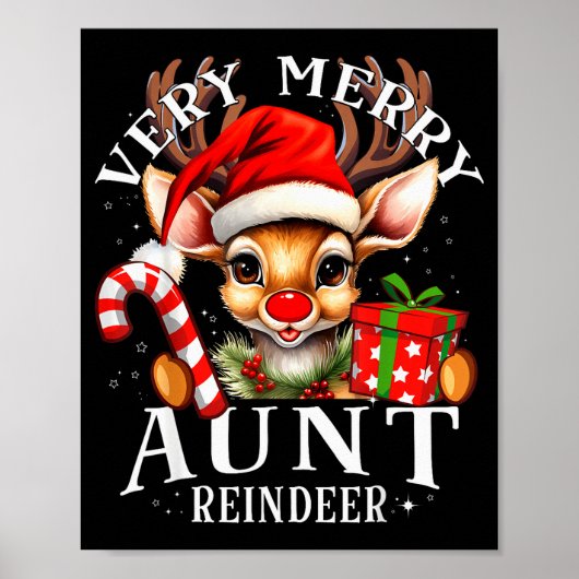 Very Merry Aunt Reindeer Matching Christmas  Poster (Vorne)