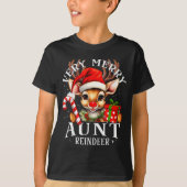 Very Merry Aunt Reindeer Matching Christmas  T-Shirt (Vorderseite)
