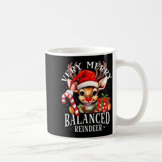 Very Merry Balanced Reindeer Matching Christmas Kaffeetasse (Rechts)