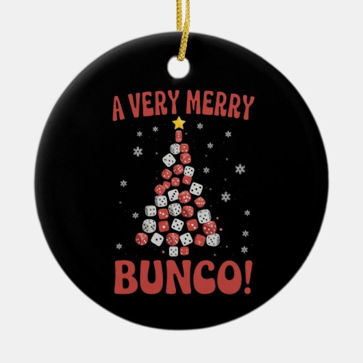 Very Merry Bunco Christmas Tree Dice Game Night Keramik Ornament (Vorne)