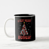 Very Merry Bunco Christmas Tree Dice Game Night Zweifarbige Tasse (Links)