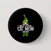 Very Merry Cat Mom Gnome Christmas Matching Button (Vorderseite)