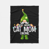 Very Merry Cat Mom Gnome Christmas Matching Fleecedecke (Vorderseite)