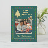 Very Merry Christmas Two Photo Feiertagskarte (Stehend Vorderseite)