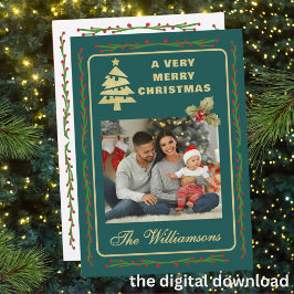 Very Merry Christmas Two Photo Feiertagskarte