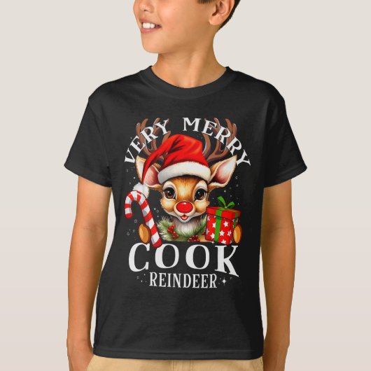 Very Merry Cook Reindeer Matching Christmas T-Shirt (Vorderseite)