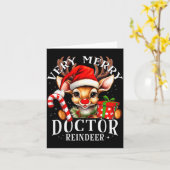Very Merry Doctor Reindeer Matching Christmas  Karte (Gelbe Blume)