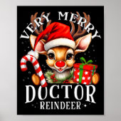 Very Merry Doctor Reindeer Matching Christmas Poster (Vorne)
