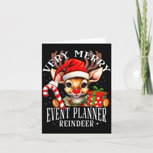 Very Merry Event Planner Reindeer Matching Christm Karte (Vorderseite)