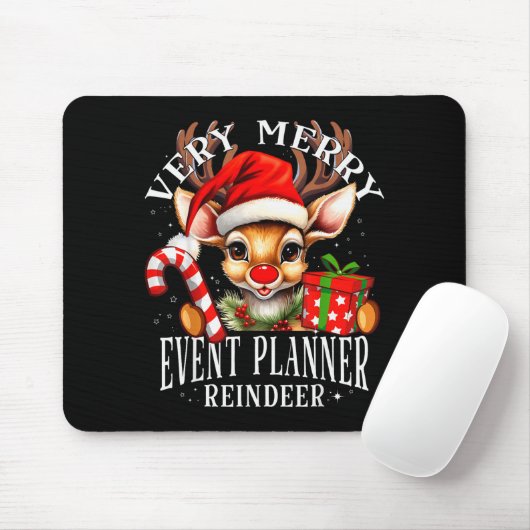 Very Merry Event Planner Reindeer Matching Christm Mousepad (Mit Mouse)