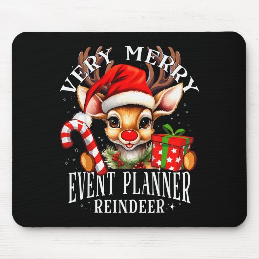 Very Merry Event Planner Reindeer Matching Christm Mousepad (Vorne)