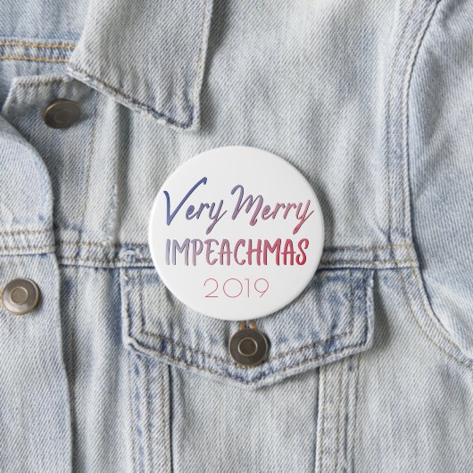 Very Merry Impeachmas Red White Blue Impeachment Button (Beispiel)