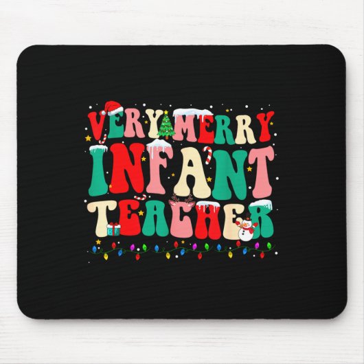 Very Merry Infant Teacher Funny Infant Squad Chris Mousepad (Vorne)