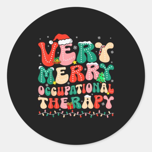 Very Merry Occupational Therapy Groovy Ot Squad Ch Runder Aufkleber (Vorderseite)