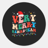 Very Merry Rehab Team Pt Christmas Matching Santa  Runder Aufkleber (Vorderseite)