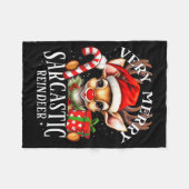 Very Merry Sarcastic Reindeer Matching Christmas Fleecedecke (Vorderseite (Horizontal))