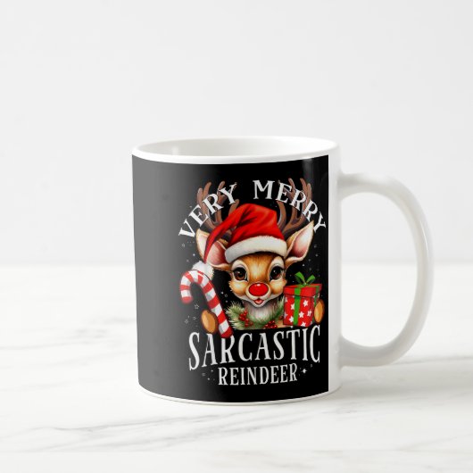 Very Merry Sarcastic Reindeer Matching Christmas Kaffeetasse (Rechts)