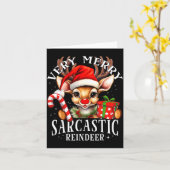 Very Merry Sarcastic Reindeer Matching Christmas  Karte (Gelbe Blume)