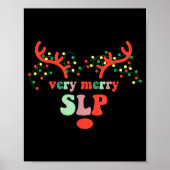 Very Merry Slp Reindeer Christmas Speech Therast X Poster (Vorne)