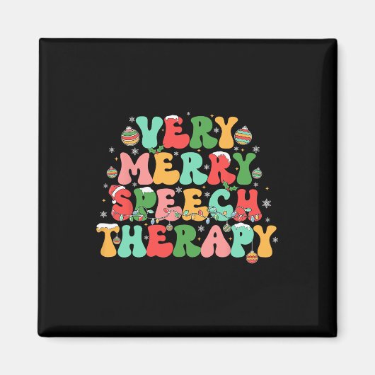 Very Merry Speech Therapy Christmas Speech Therapi Magnet (Vorne)